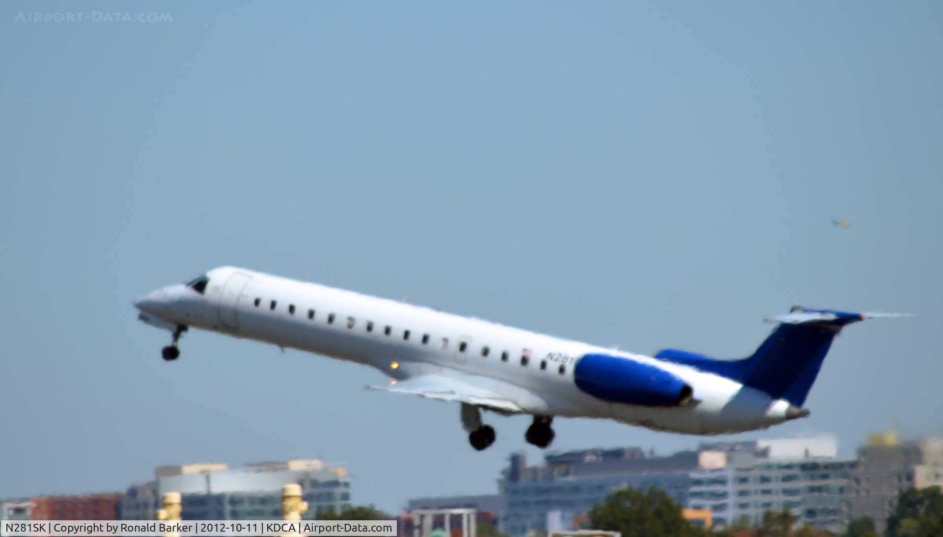 N281SK, 2001 Embraer ERJ-145LR (EMB-145LR) C/N 145391, Takeoff DCA