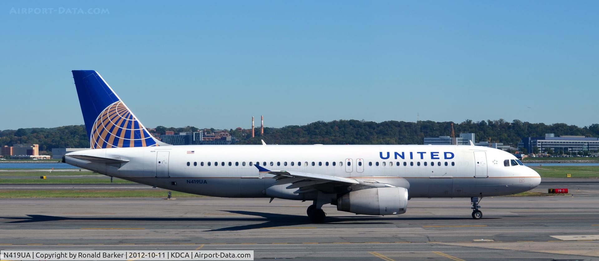 N419UA, 1994 Airbus A320-232 C/N 487, Taxi DCA