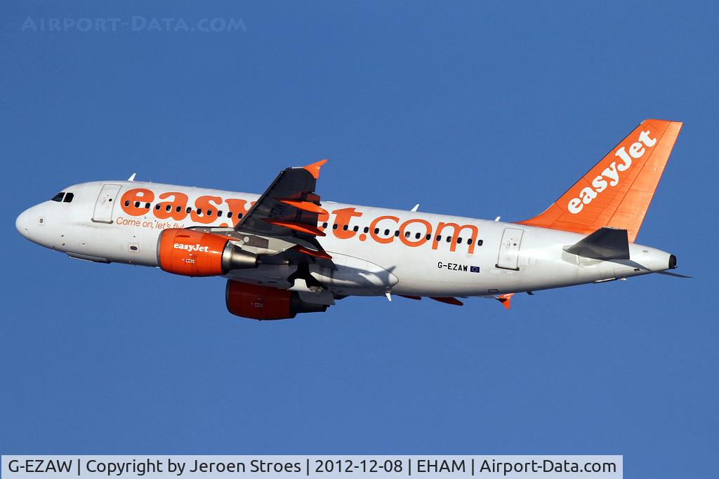 G-EZAW, 2006 Airbus A319-111 C/N 2812, winterday