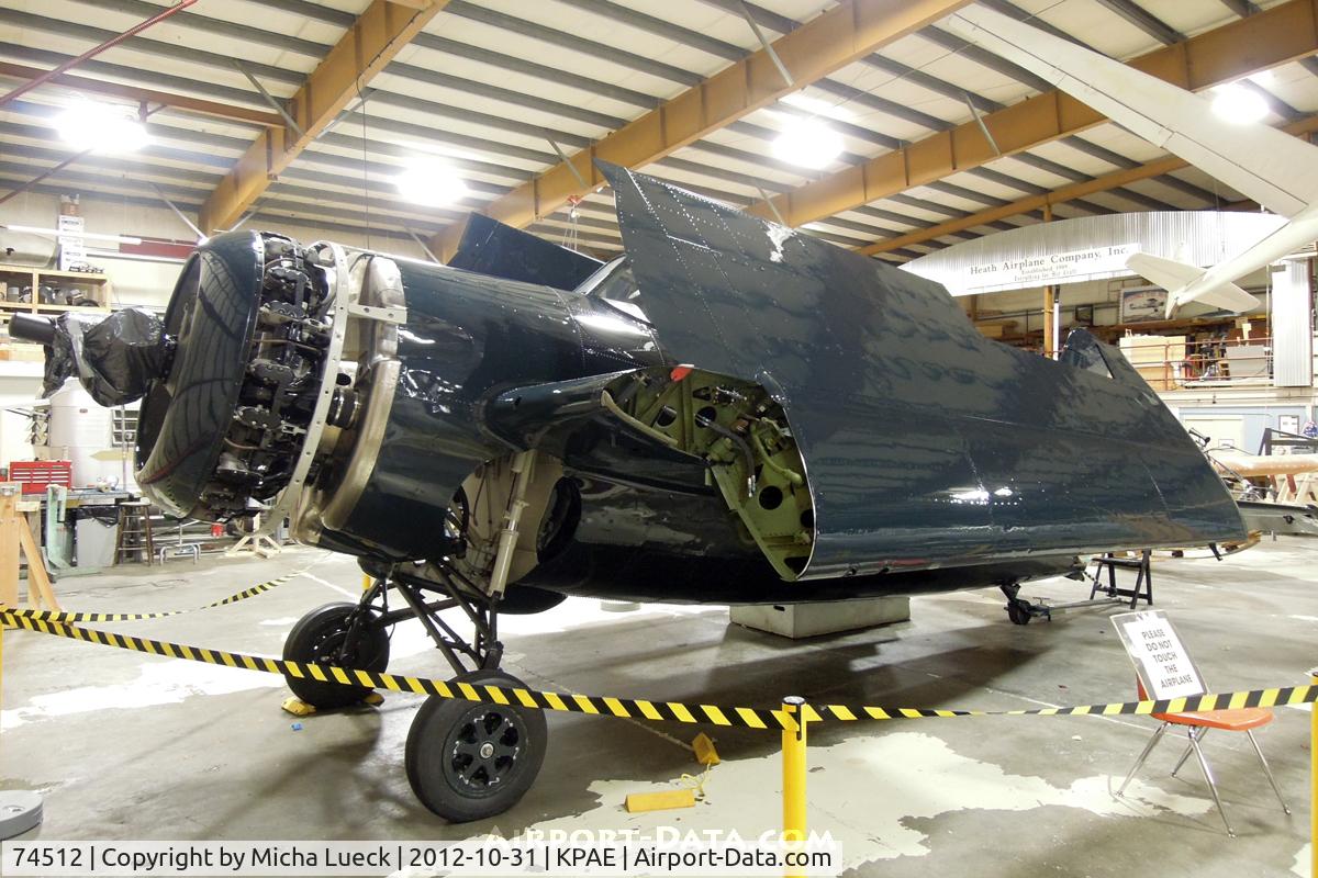 74512, General Motors (Grumman) FM-2 Wildcat C/N 4704, At the Museum of Flight Restoration Center, Everett