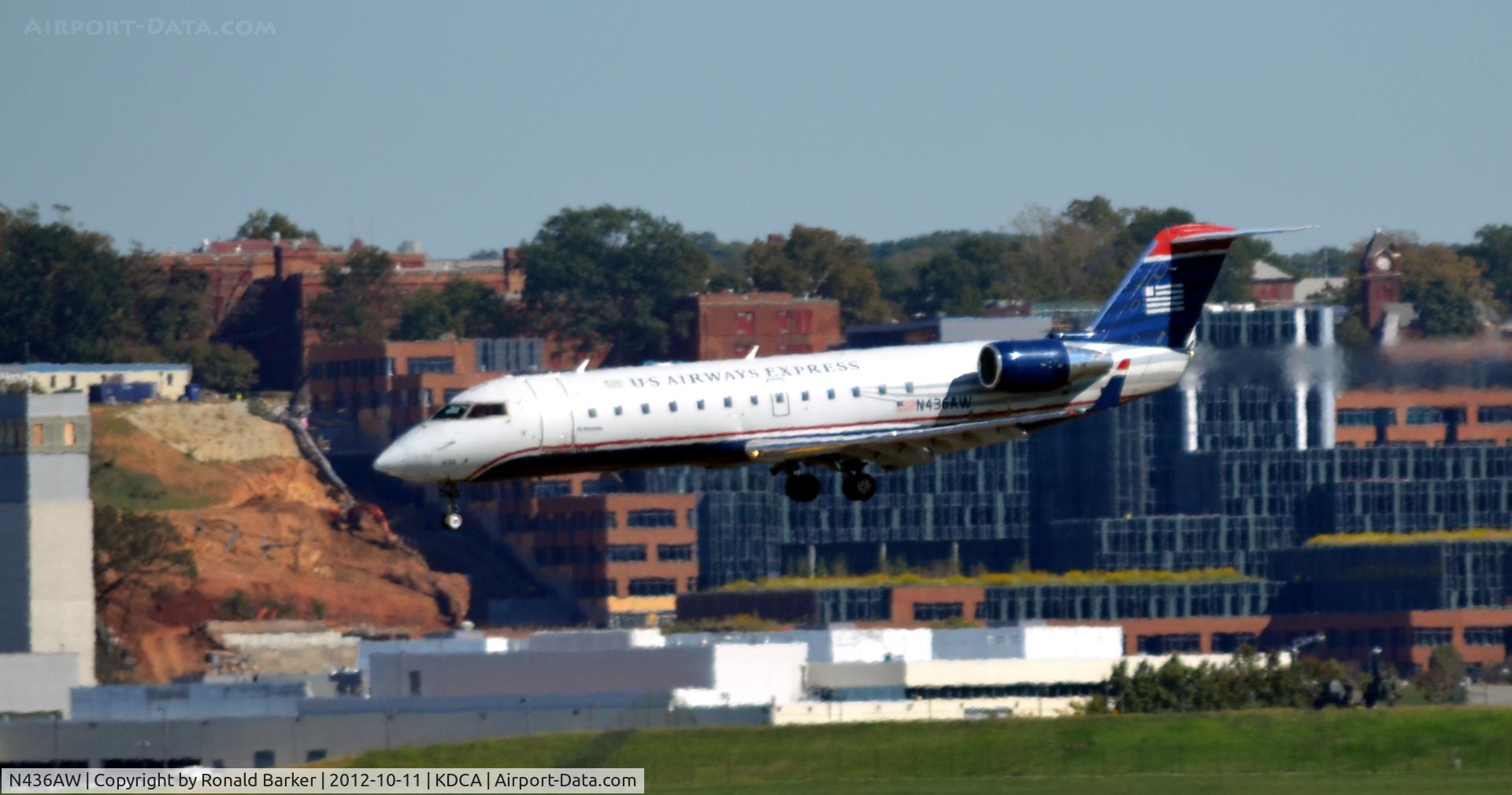 N436AW, 2002 Bombardier CRJ-200LR (CL-600-2B19) C/N 7734, Landing DCA