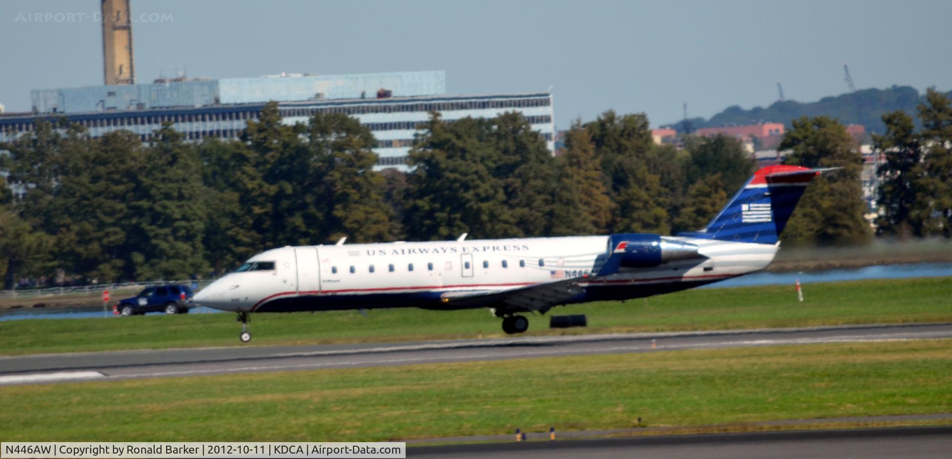 N446AW, 2003 Canadair CRJ-200LR (CL-600-2B19) C/N 7806, Landing DCA