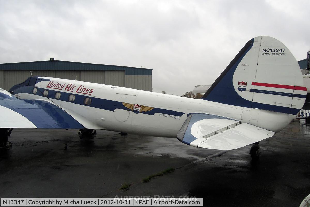 N13347, 1933 Boeing 247D C/N 1729, At the Museum of Flight Restoration Center, Everett