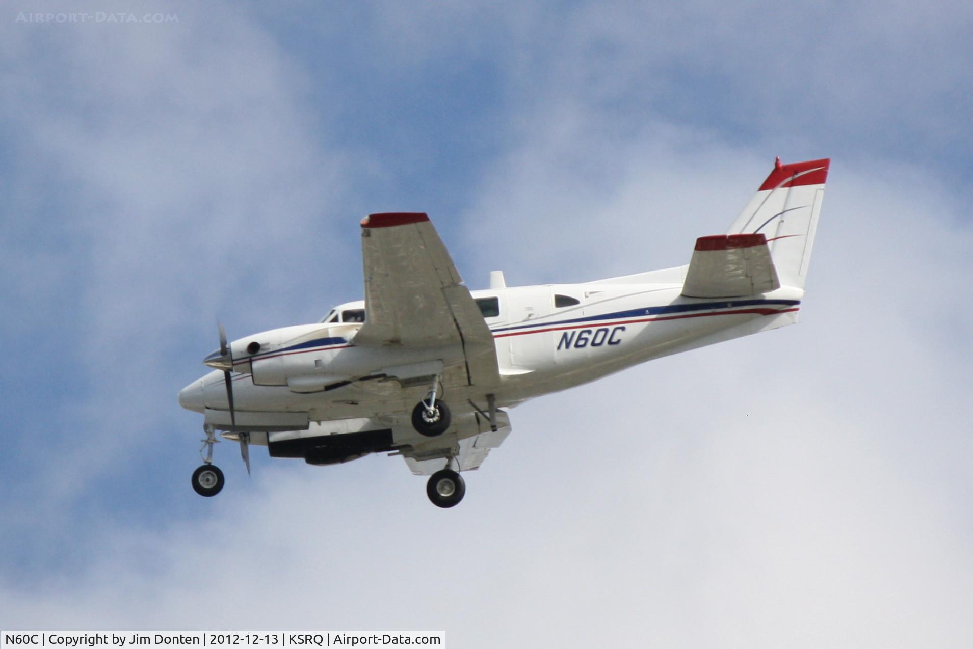N60C, 1968 Beech U-21A Ute C/N LM-11, Beechcraft King Air 90 (N60C) on approach to Sarasota-Bradenton International Airport