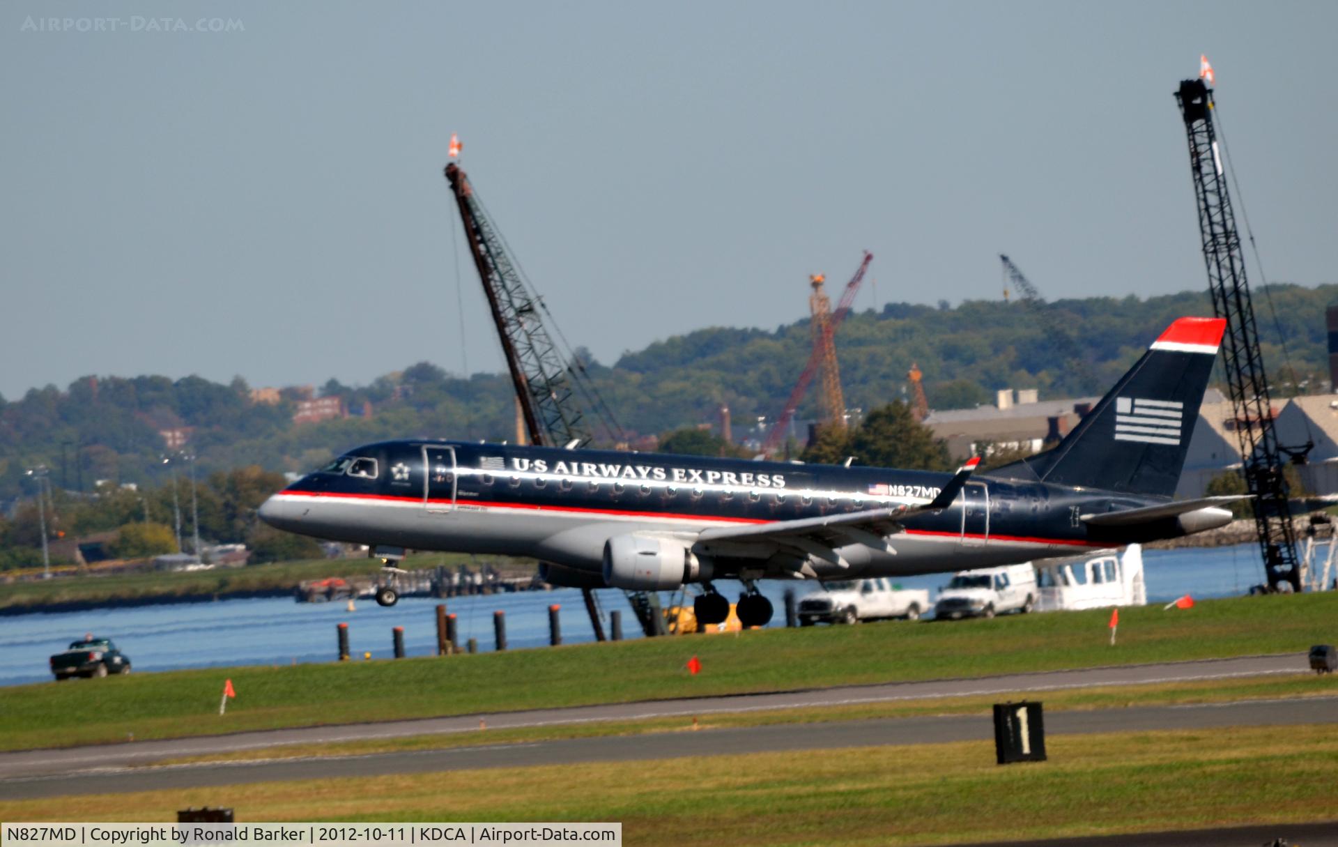 N827MD, 2005 Embraer 170SU (ERJ-170-100SU) C/N 17000047, Landing DCA