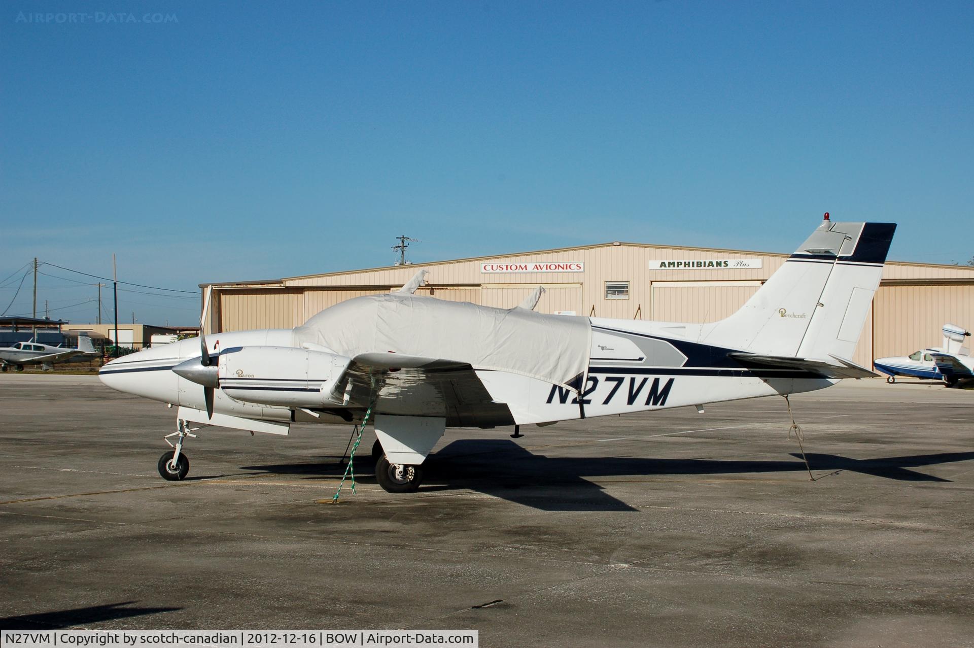N27VM, 1969 Beech D55 Baron C/N TE-698, 1969 Beech D55, N27VM, at Bartow Municipal Airport, Bartow, FL 