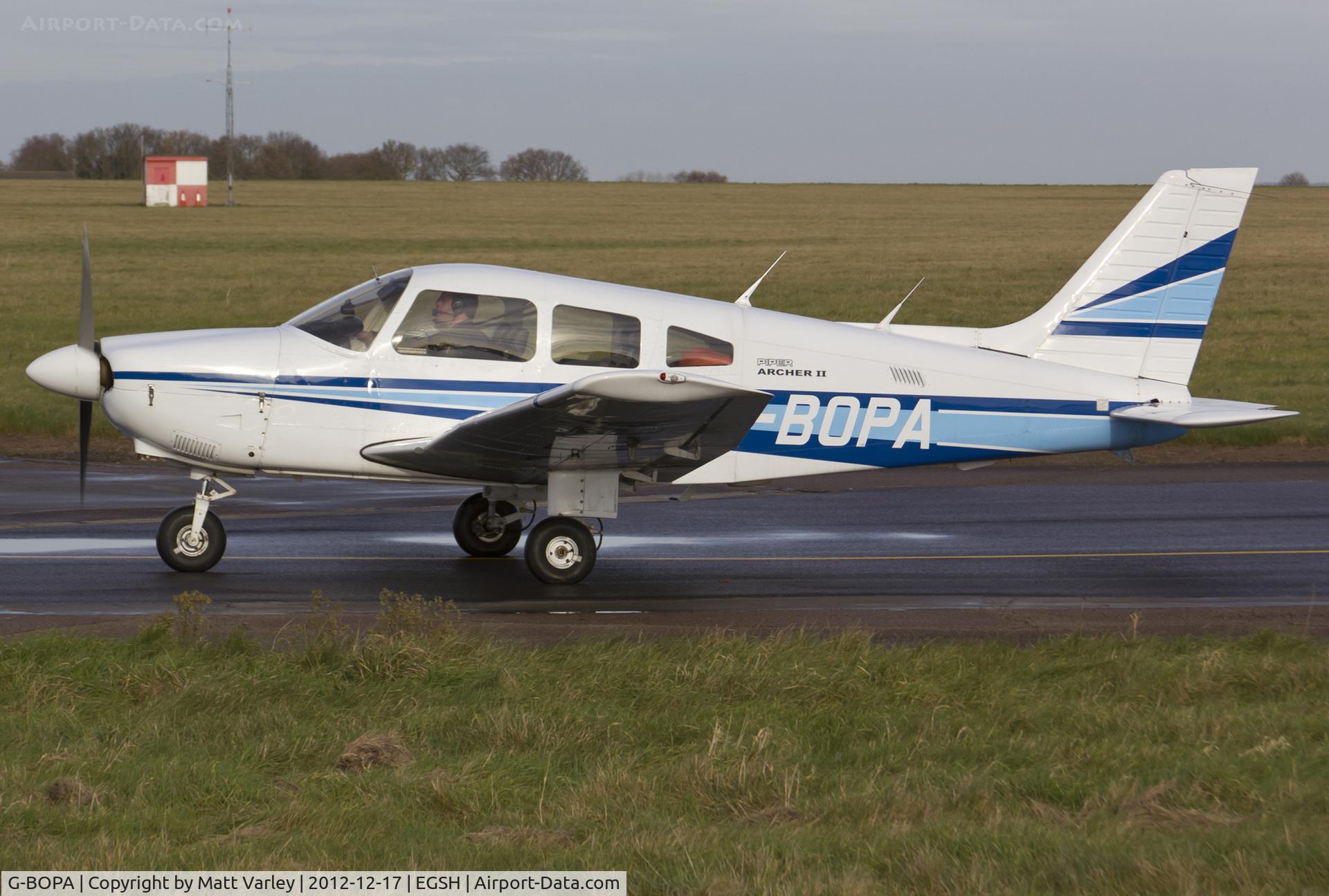 G-BOPA, 1984 Piper PA-28-181 Cherokee Archer II C/N 28-8490024, Arriving at SaxonAir.
