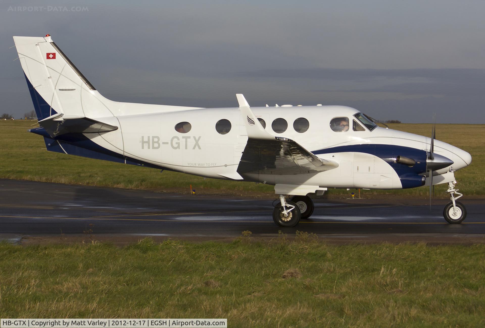 HB-GTX, 2011 Hawker Beechcraft C90GTI King Air C/N LJ-2032, Departing SaxonAir.