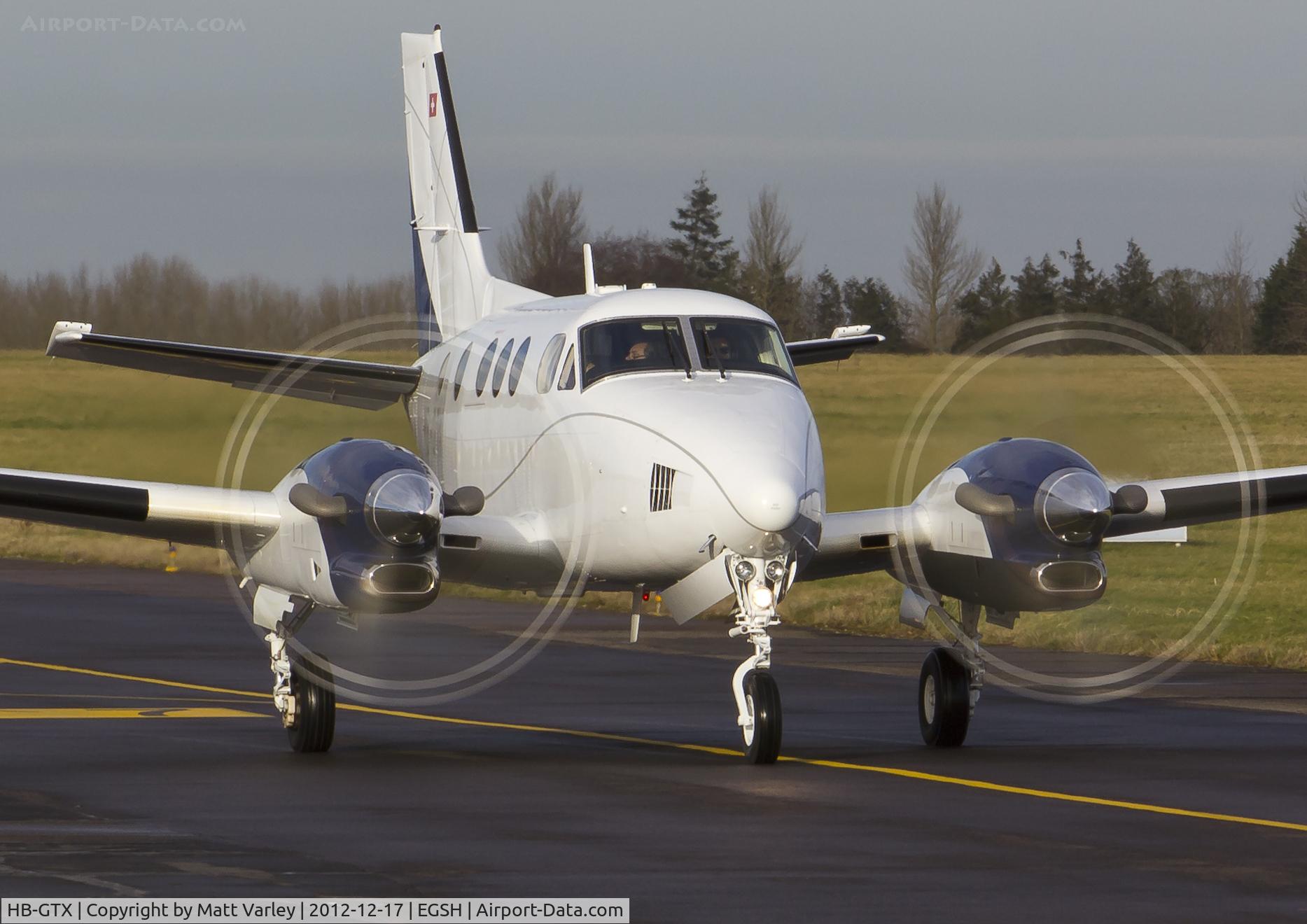 HB-GTX, 2011 Hawker Beechcraft C90GTI King Air C/N LJ-2032, Departing SaxonAir.