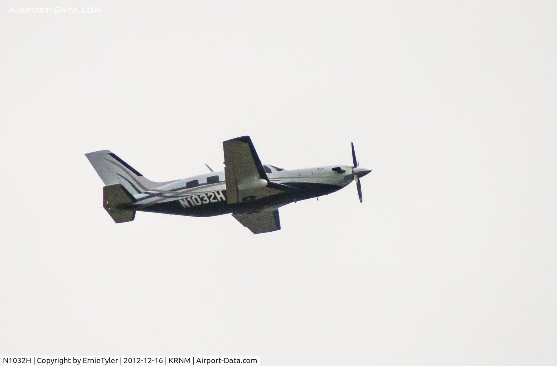 N1032H, 2007 Piper PA-46-500TP Malibu Meridian C/N 4697302, A shot of this aircraft on approach to KRNM (Ramona) from the west over Rangeland Rd.