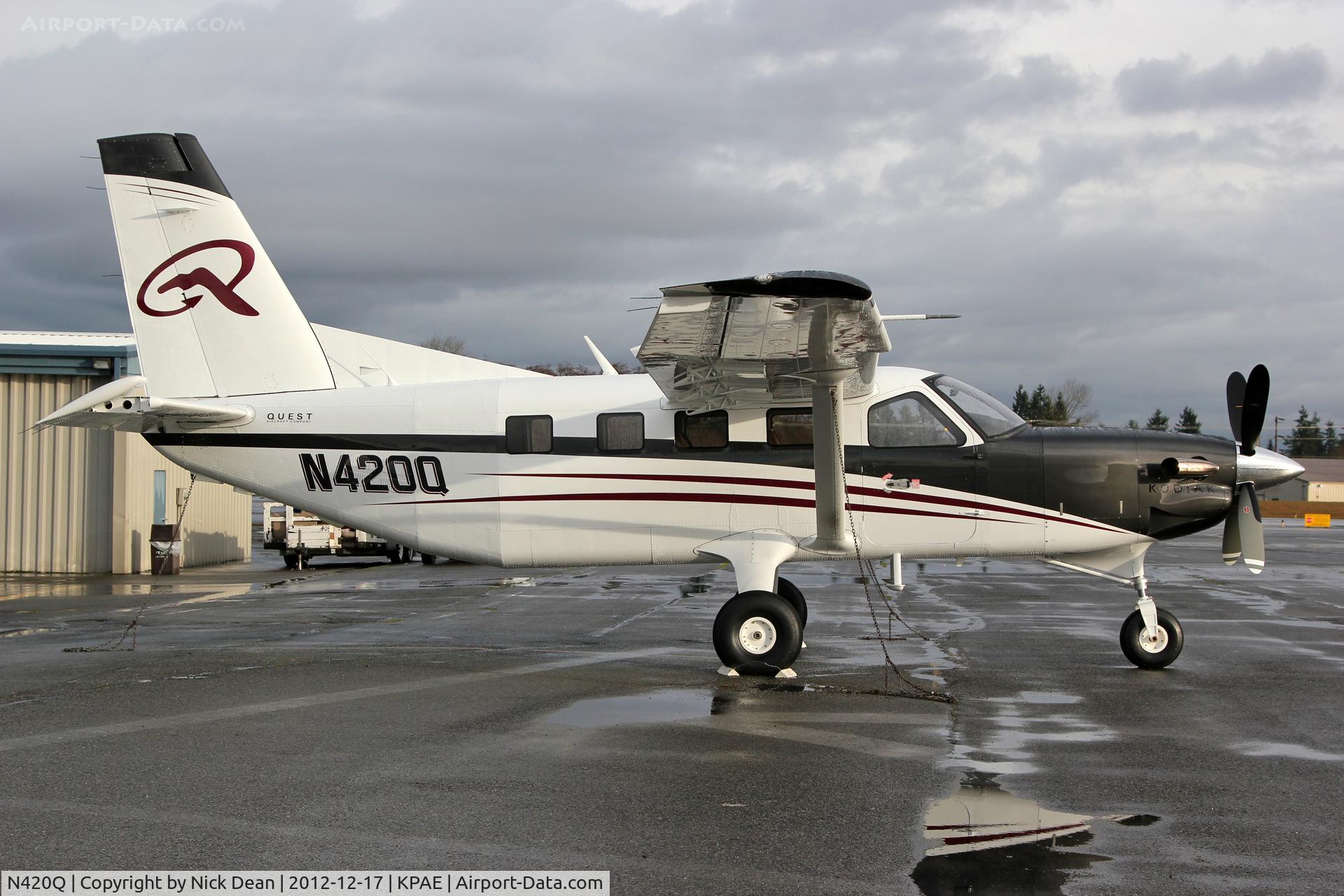 N420Q, 2012 Quest Kodiak 100 C/N 100-0083, KPAE/PAE the latest Kodiak to come out of the paint shop.