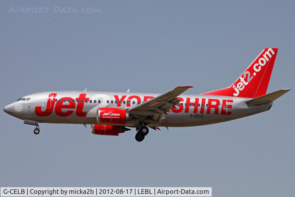 G-CELB, 1986 Boeing 737-377 C/N 23664, Landing