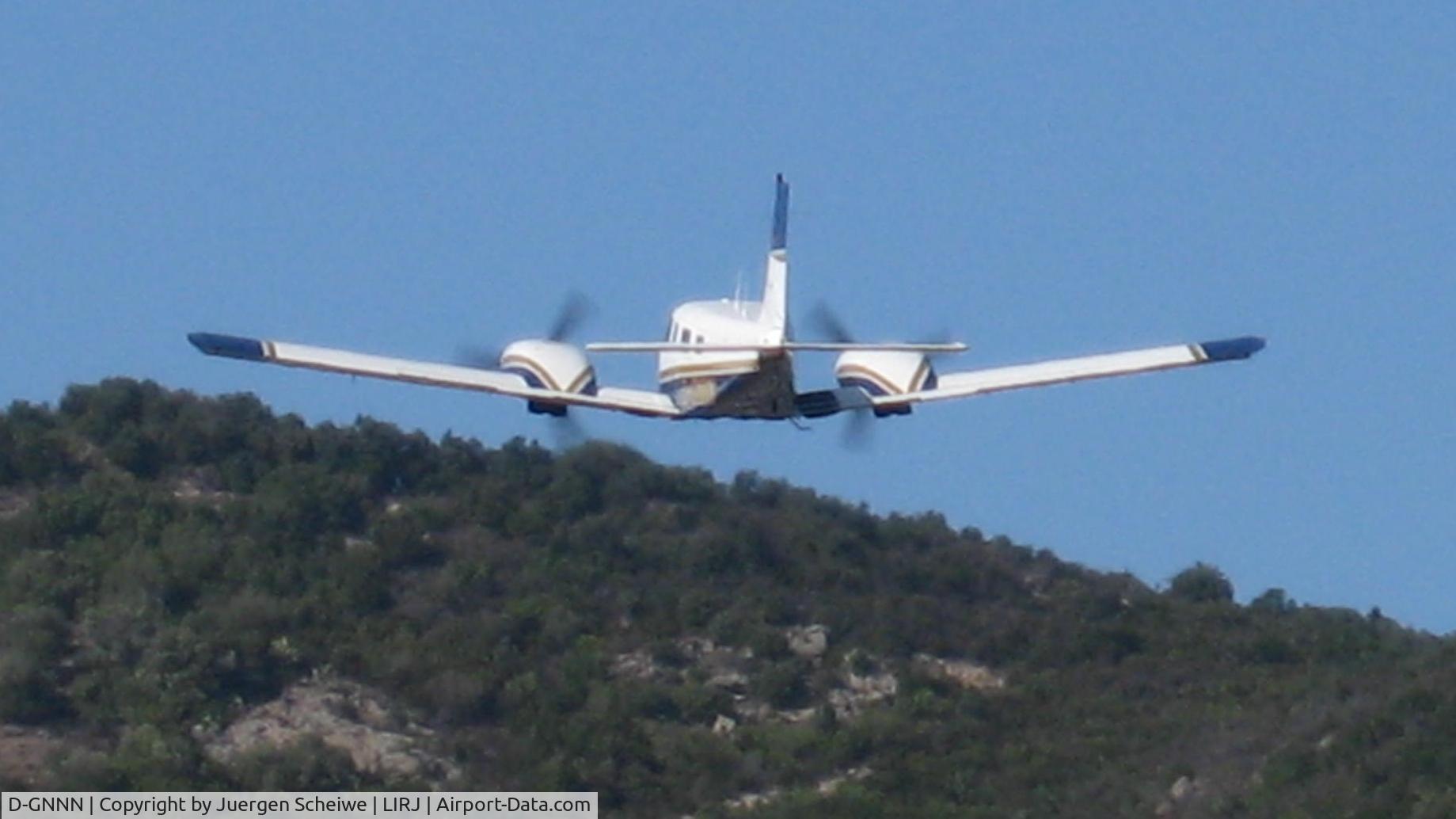 D-GNNN, 1996 Piper PA-34-220T Seneca IV C/N 34-47017, D-GNNN Takeoff at Marina di Campo, Elba