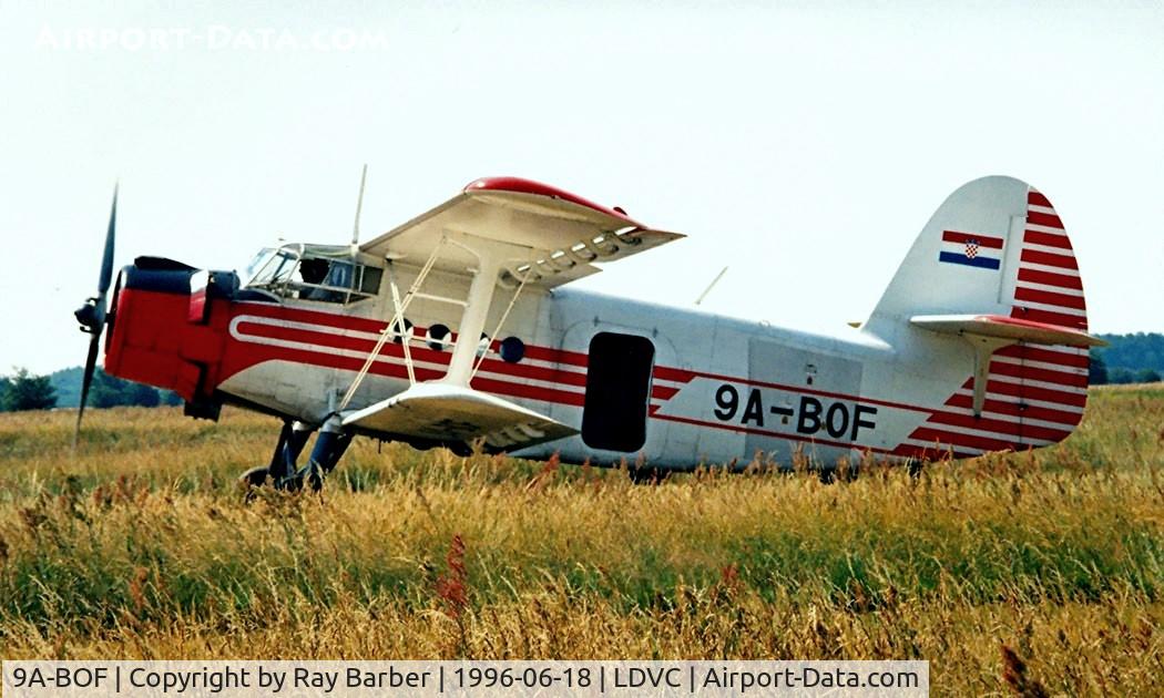9A-BOF, 1986 Antonov An-2R Colt C/N 1G223-56, Antonov An-2R [1G223-56] (Croatian Air Force) Cakovec~9A 18/06/1996