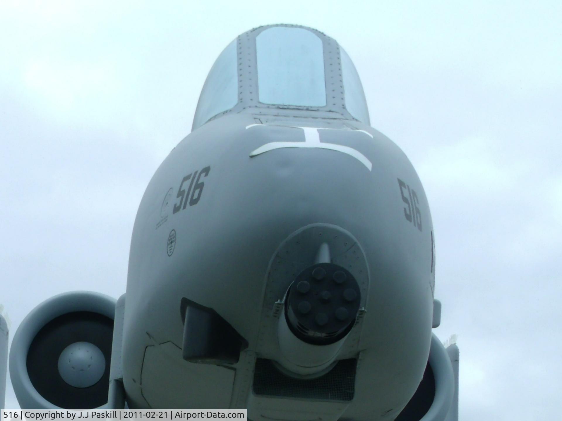 76-0516, 1976 Fairchild Republic A-10A Thunderbolt II C/N A10-0063, One 30 mm GAU-8/A seven-barrel Gatling gun