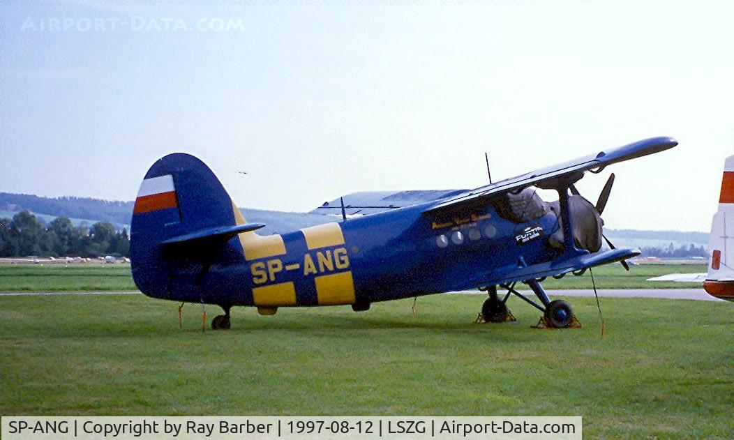 SP-ANG, Antonov An-2TD C/N 1G26-17, Antonov An-2T [1G26-17] Grenchen~HB 12/08/1997. Although cancelled on 2001-01-11 this was still wearing this registration when seen at Rybnik-Zorska~SP in 2011 SP-KNG has been reserved.