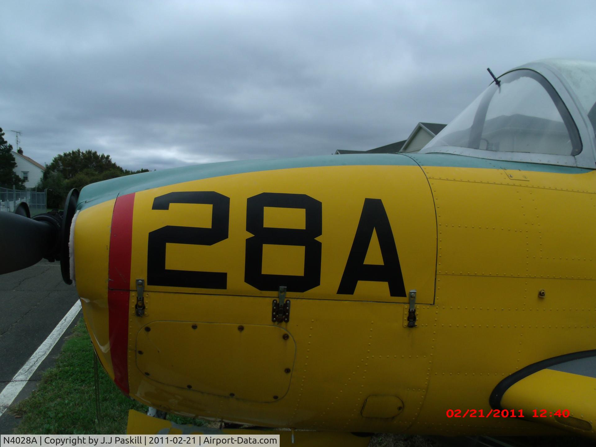 N4028A, 1961 Beech D-45 Mentor C/N BG-297, Tail notice NAVY, WT for NAS JRB Willow Grove PA., NT-34B , S/N N4028S and star and stripe Identification for the USA