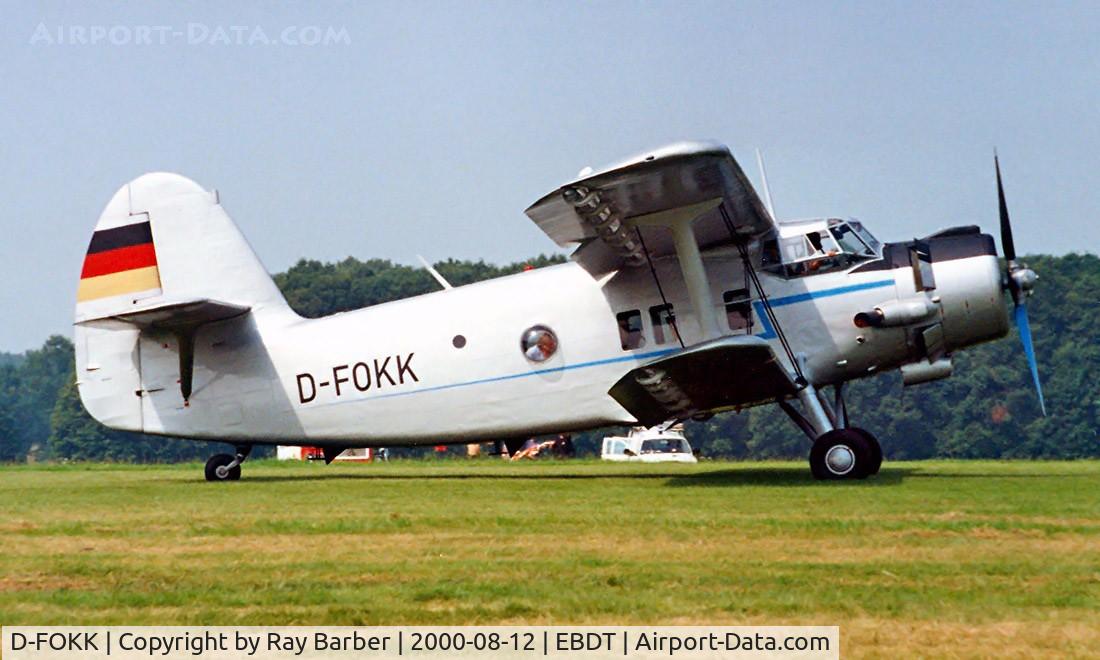 D-FOKK, Antonov An-2 C/N 19547304, Antonov An-2T [19547304] Schaffen-Deist~OO 12/08/2000.