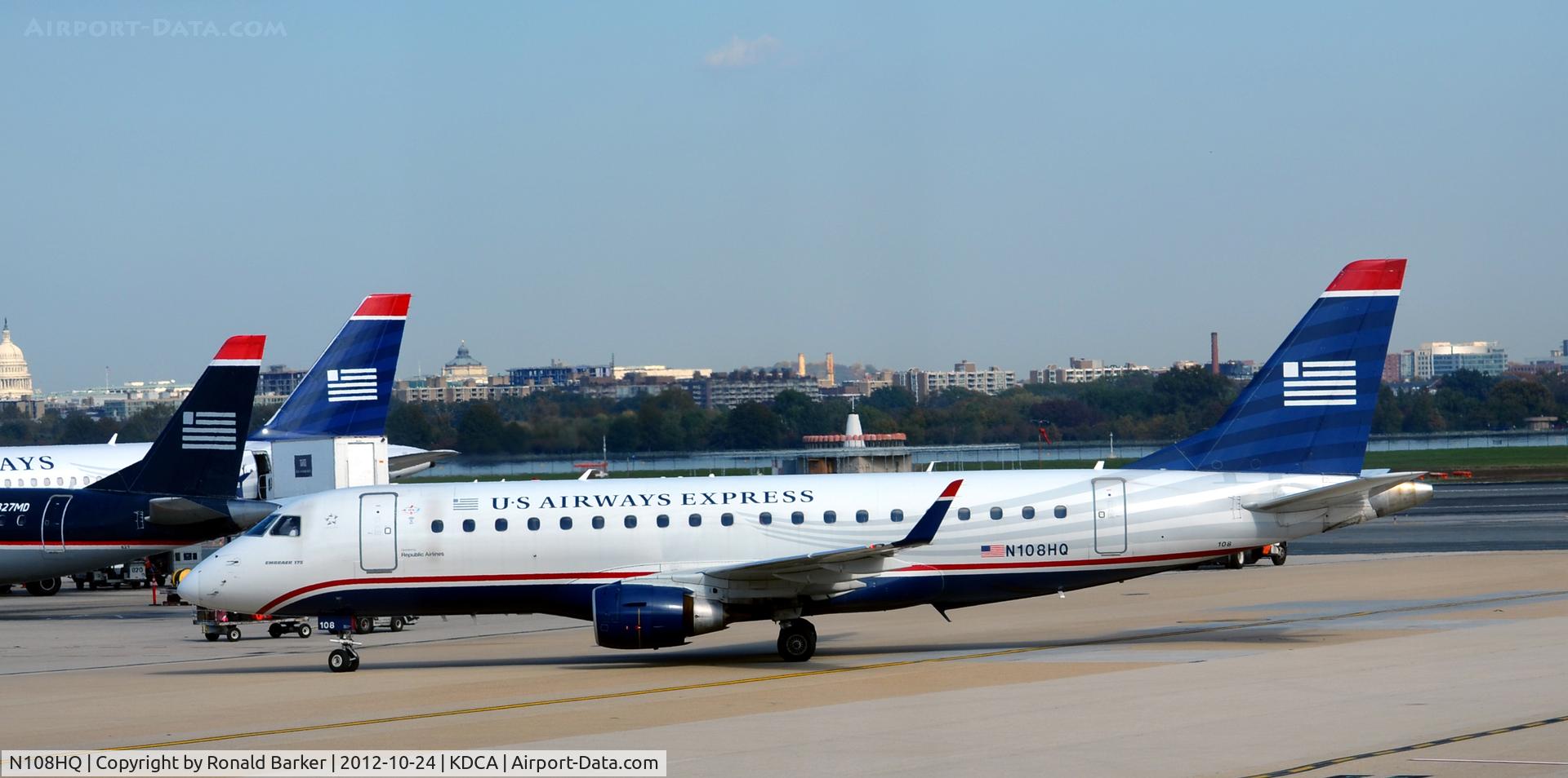 N108HQ, 2007 Embraer 175LR (ERJ-170-200LR) C/N 17000166, Taxi DCA
