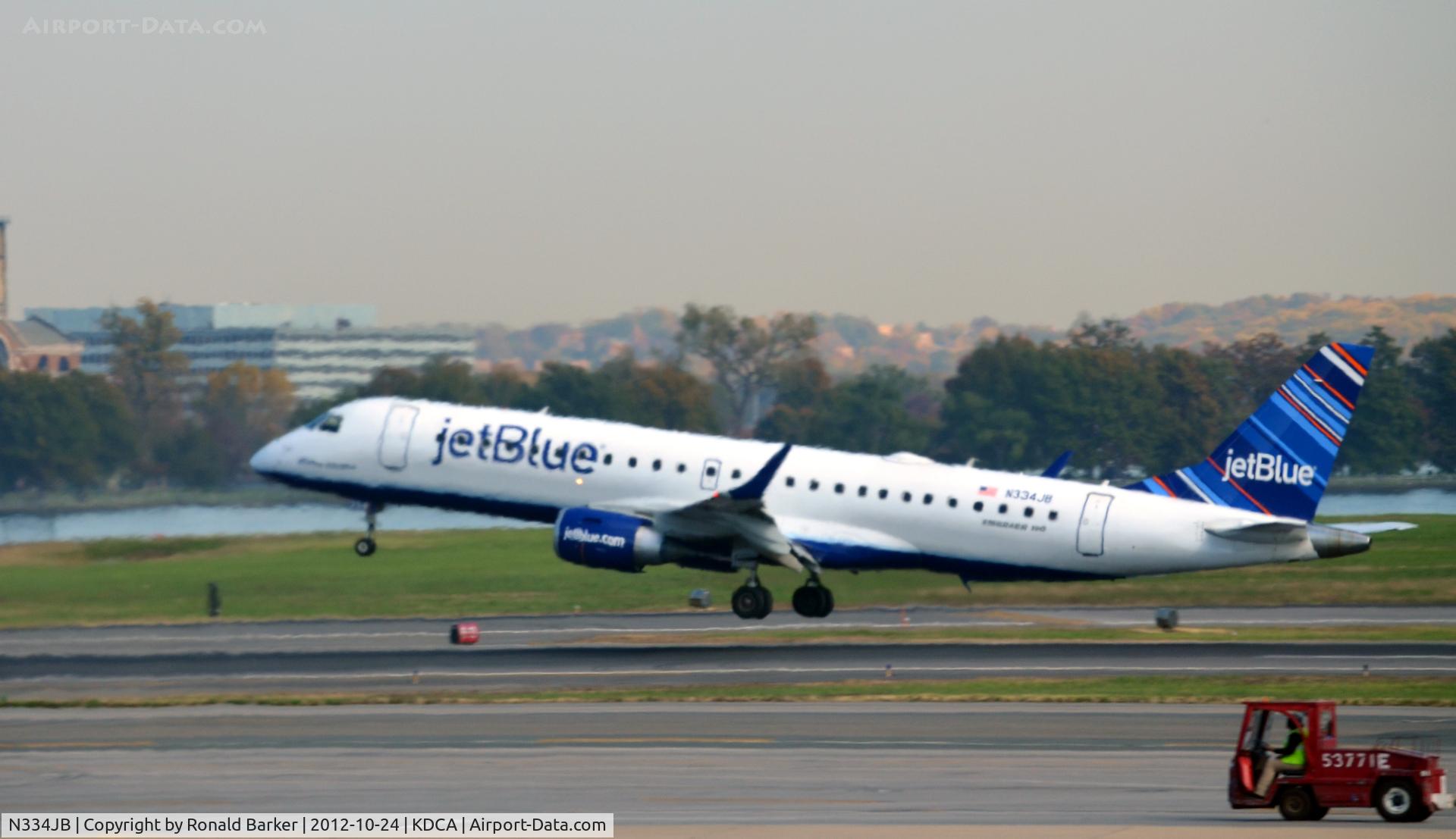 N334JB, Embraer ERJ-190-100 IGW 190AR C/N 19000446, Takeoff DCA