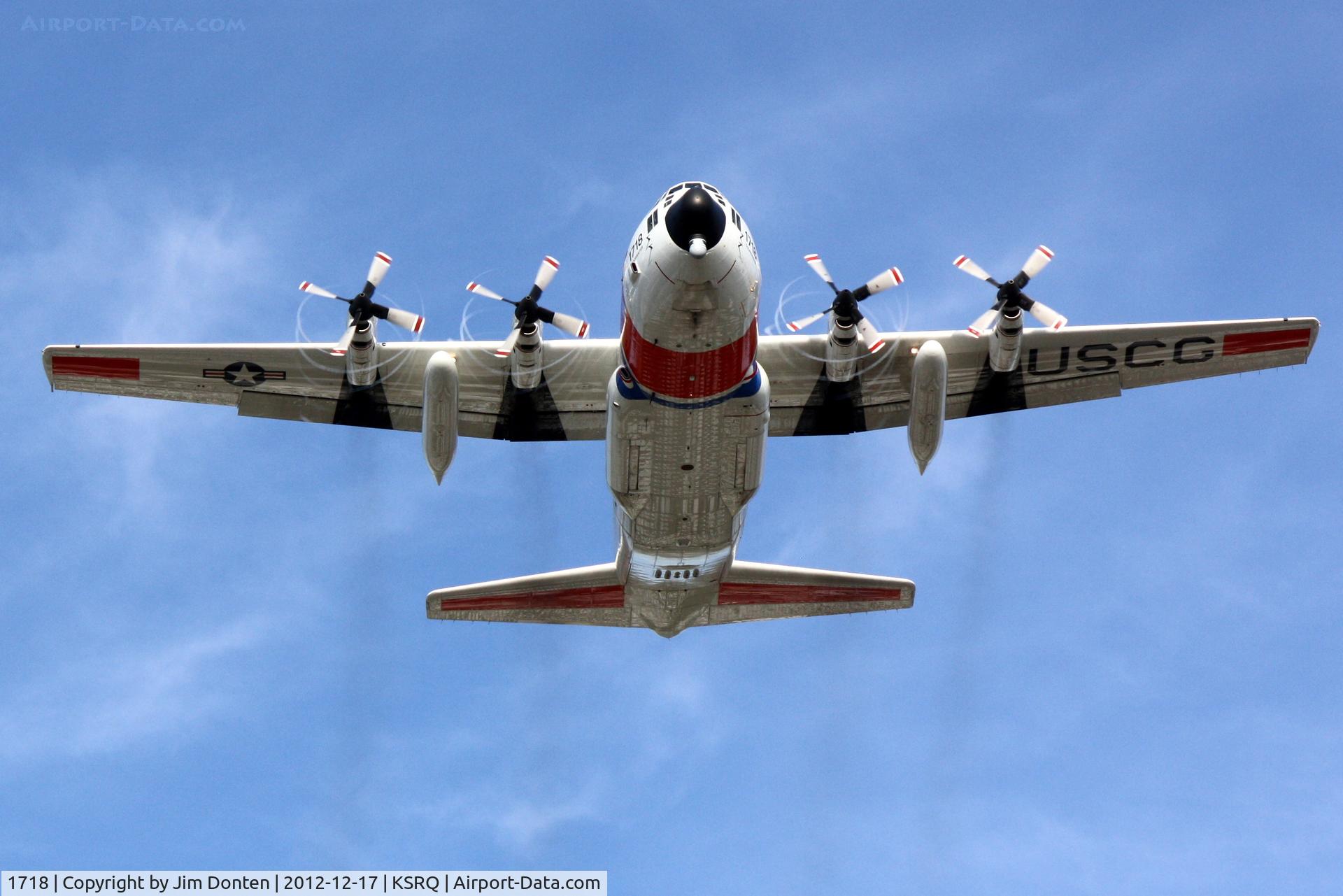 1718, 1986 Lockheed C-130H Hercules C/N 382-5106, USCG Clearwater 1718 departs Sarasota-Bradenton International Airport