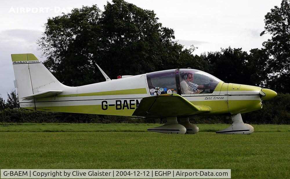 G-BAEM, 1972 Robin DR-400-120 Petit Prince C/N 728, Originally owned to, Aspenair Services Ltd in September 1972 and currently in private hands since April 1990