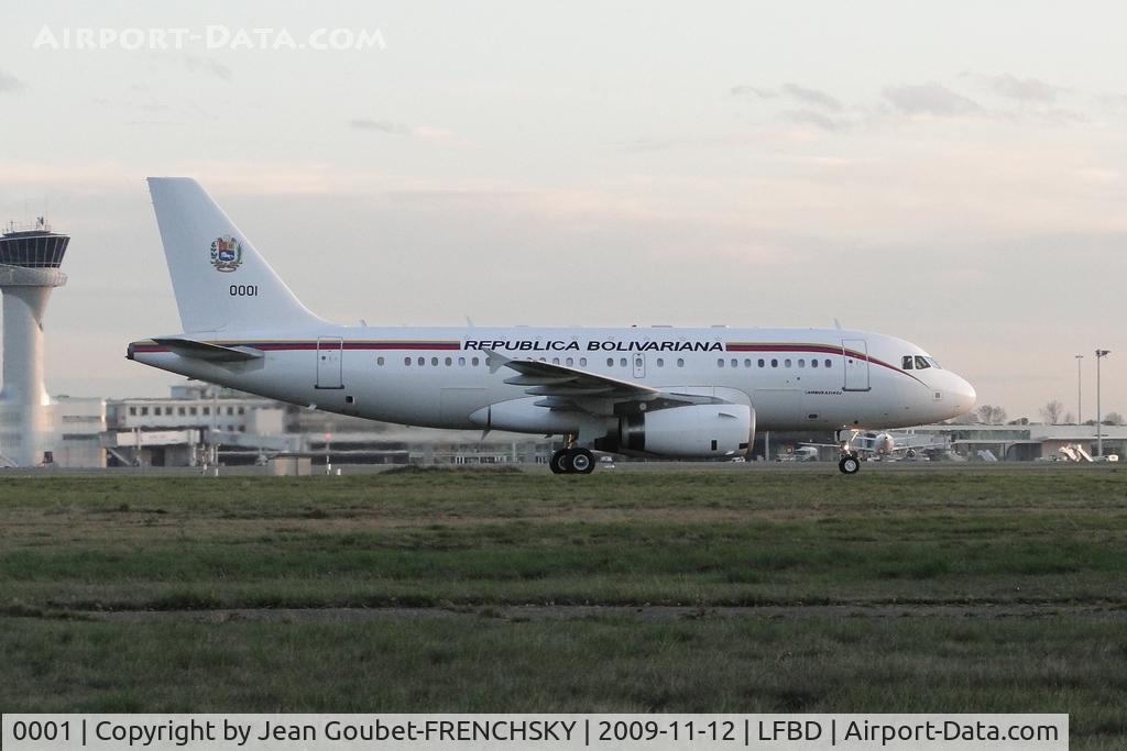 0001, 2001 Airbus ACJ319 (A319-133/CJ) C/N 1468, REPUBLICA BOLIVARIANA