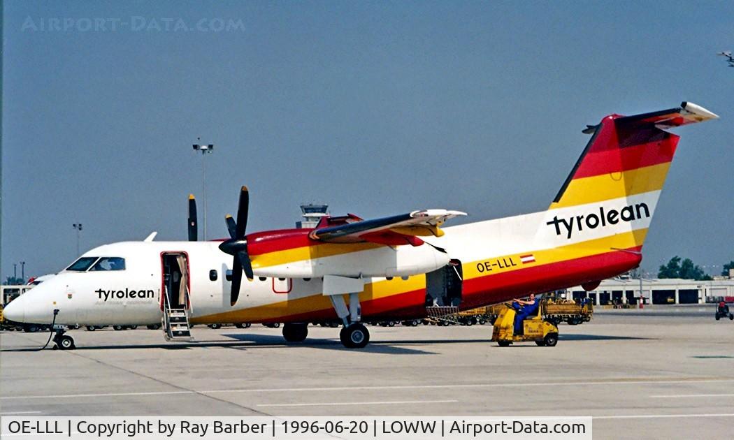 OE-LLL, 1990 De Havilland Canada DHC-8-103 Dash 8 C/N 253, DHC-8-102 Dash 8 [253] (Tyrolean Airlines) Vienna - Schwechat~OE 20/06/1996