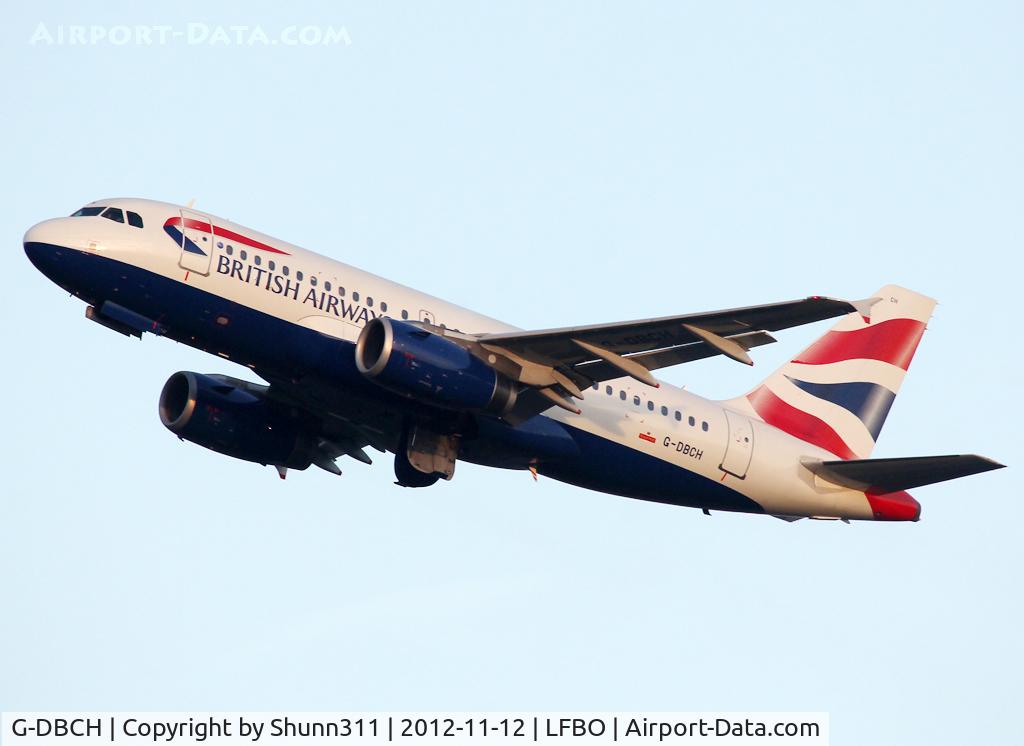 G-DBCH, 2006 Airbus A319-131 C/N 2697, Climbing after take off rwy 32R