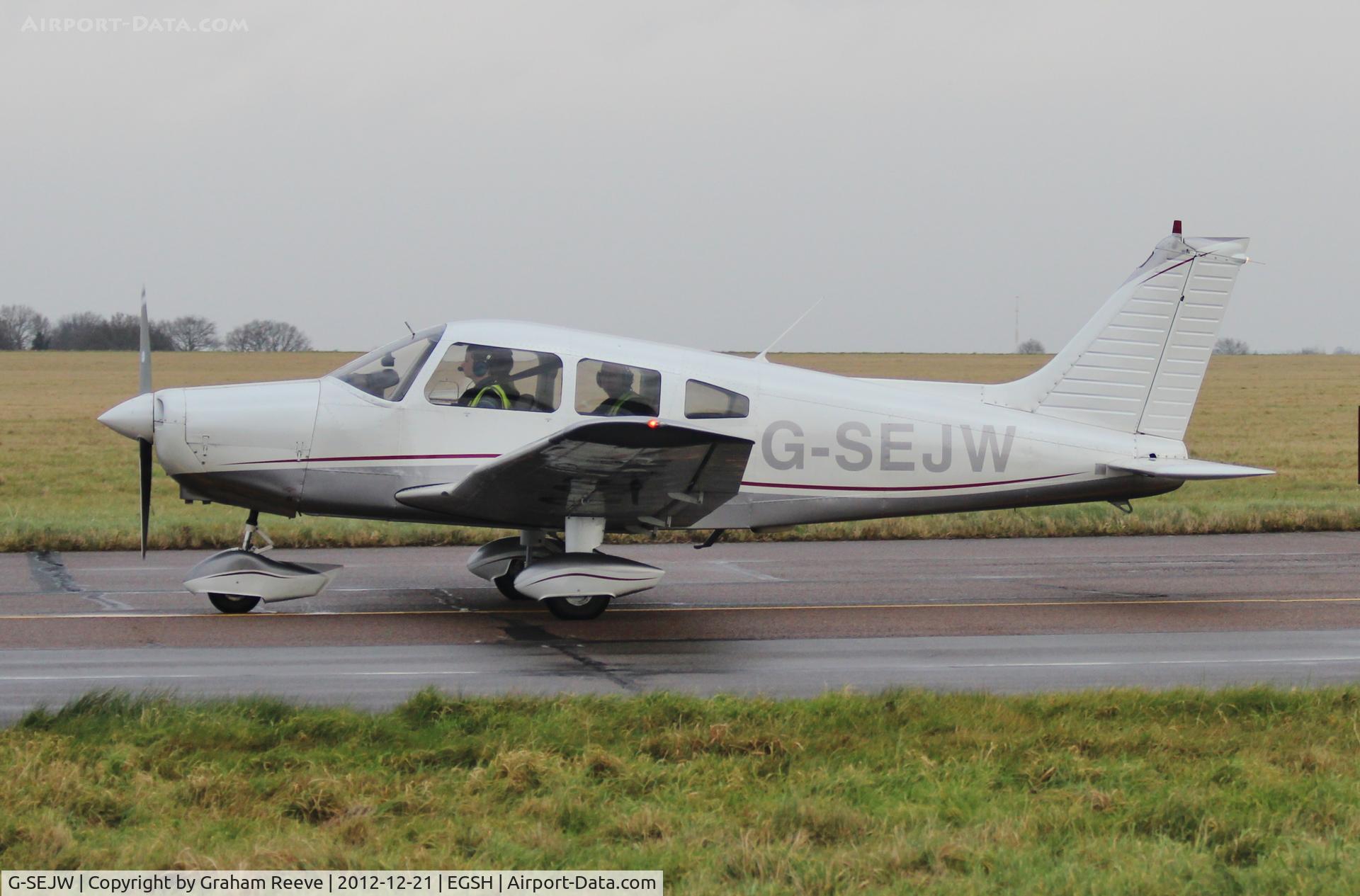 G-SEJW, 1978 Piper PA-28-161 Cherokee Warrior II C/N 28-7816469, Just landed.