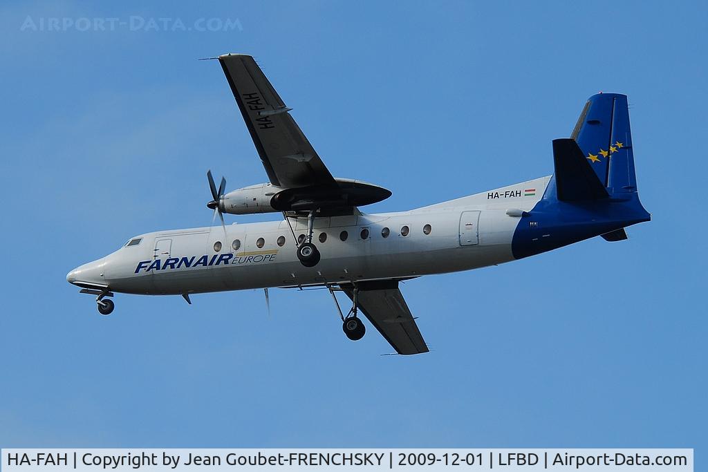 HA-FAH, 1983 Fokker F-27-500 Friendship C/N 10634, FARNAIR EUROPE