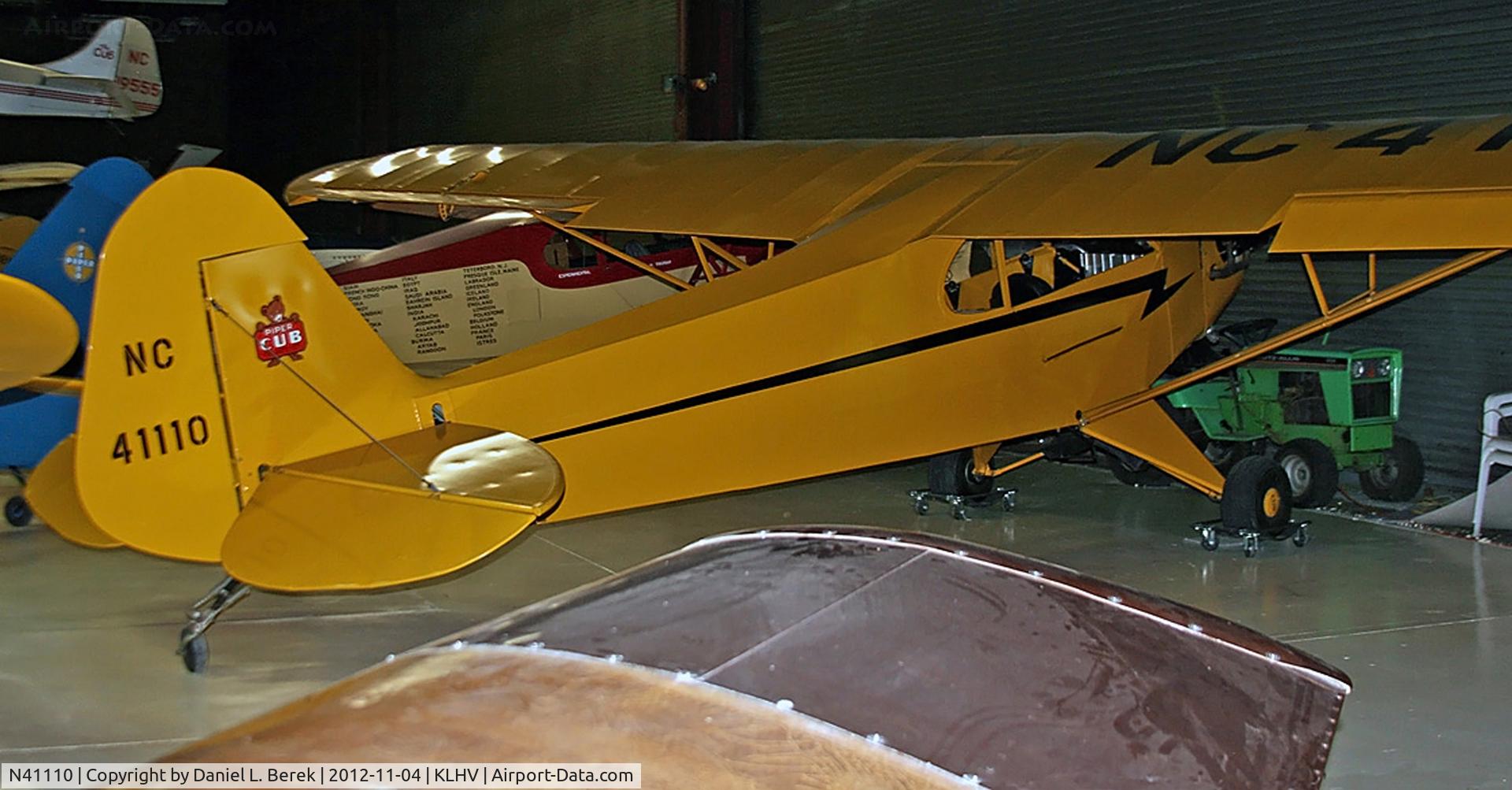 N41110, Piper J3L-65 Cub C/N 7756, One of several lovely yellow Piper Cubs at the Piper Aviation Museum.