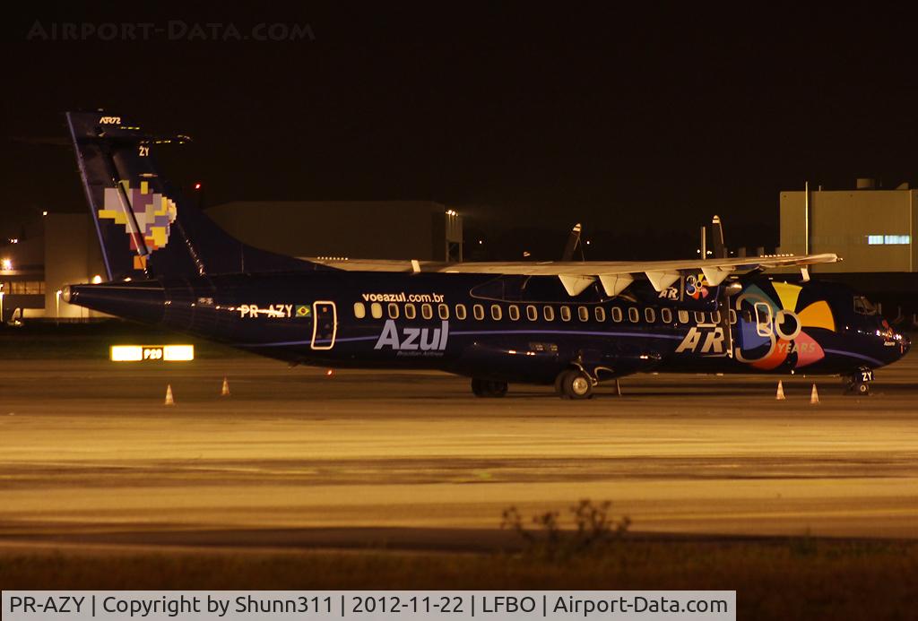 PR-AZY, 1993 ATR 72-202 C/N 365, Parked at the old terminal... On return to lessor... 30 years c/s
