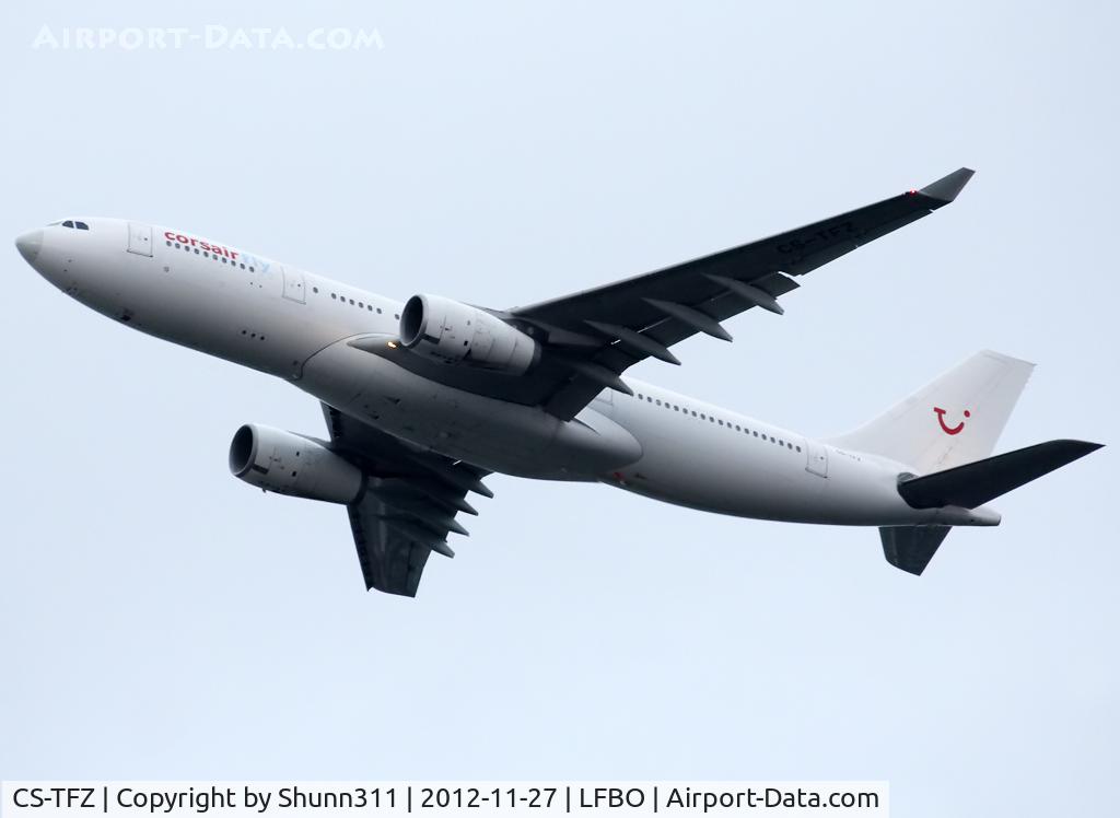 CS-TFZ, 2009 Airbus A330-243 C/N 1008, Climbing rwy 32R after take off... Last time with these c/s