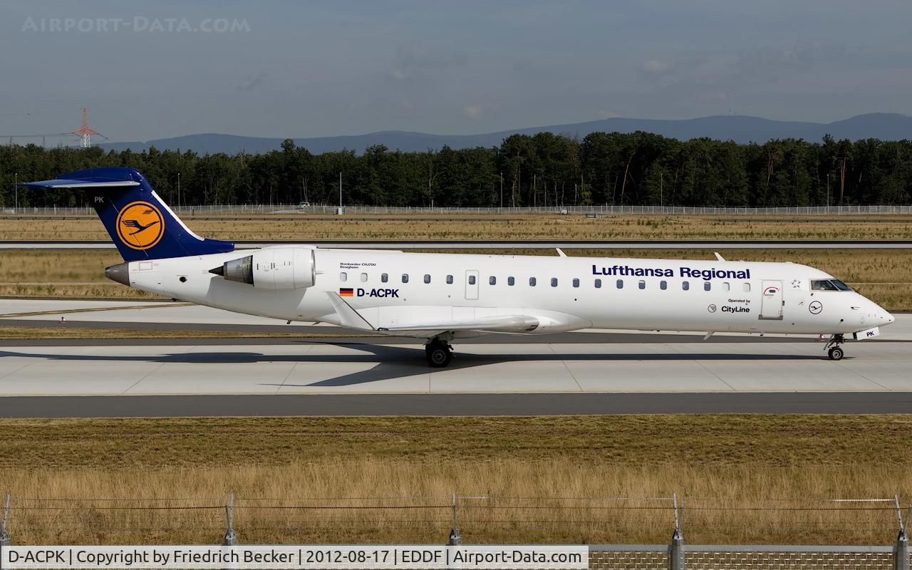 D-ACPK, 2002 Canadair CRJ-701ER (CL-600-2C10) Regional Jet C/N 10063, taxying to the gate