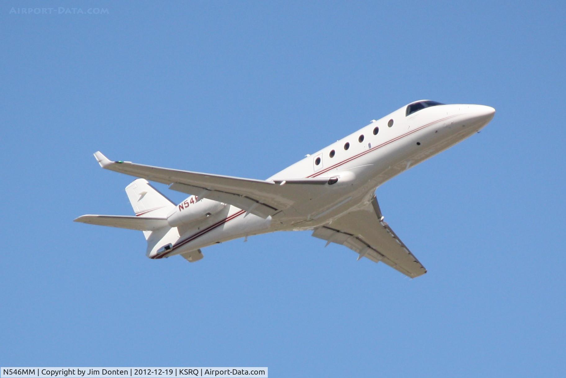 N546MM, 2008 IAI Gulfstream G150 C/N 256, Execjet 546 (N546MM) departs Sarasota-Bradenton International Airport enroute to Henry Rohlsen International Airport