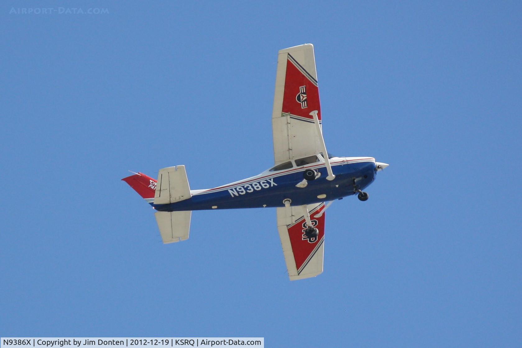 N9386X, 1985 Cessna 182R Skylane C/N 18268508, Civil Air Patrol (N9386X) departs Sarasota-Bradenton International Airport