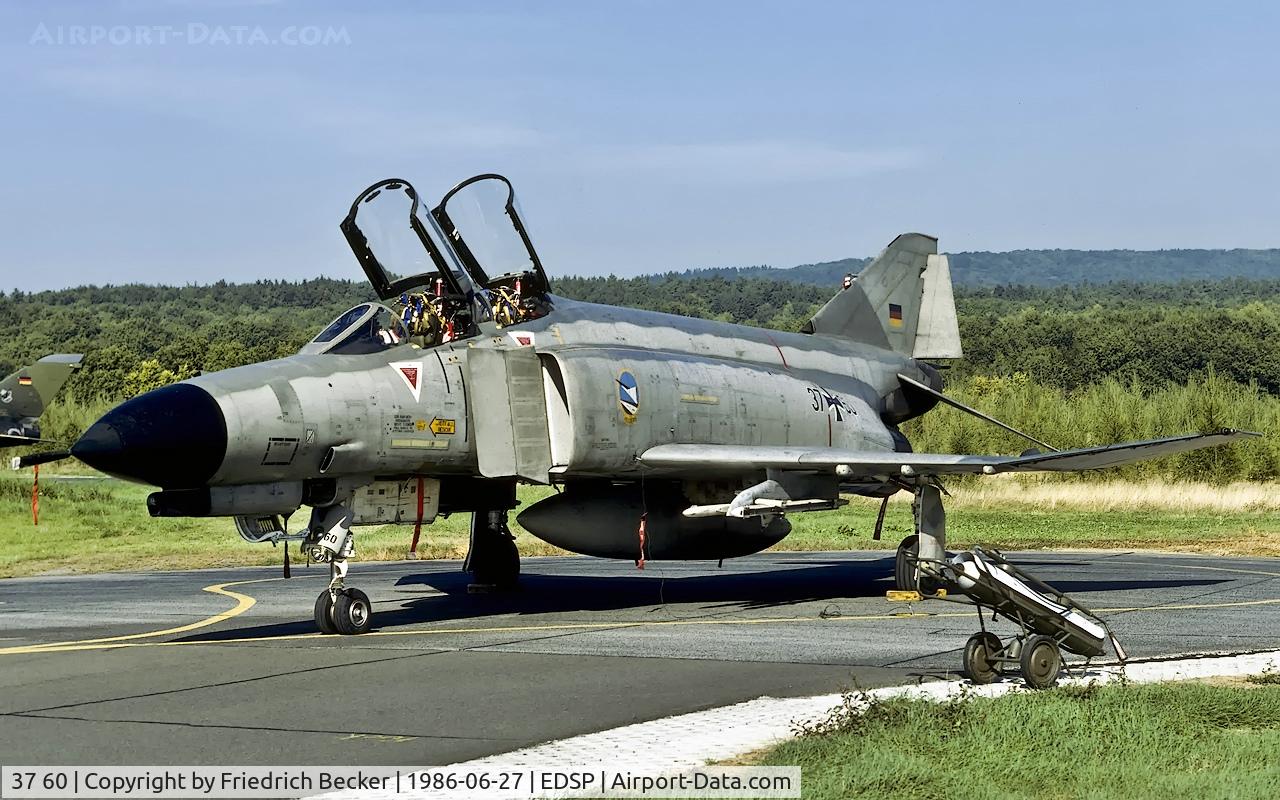 37 60, 1972 McDonnell Douglas F-4F Phantom II C/N 4496, transient at Fliegerhorst Pferdsfeld