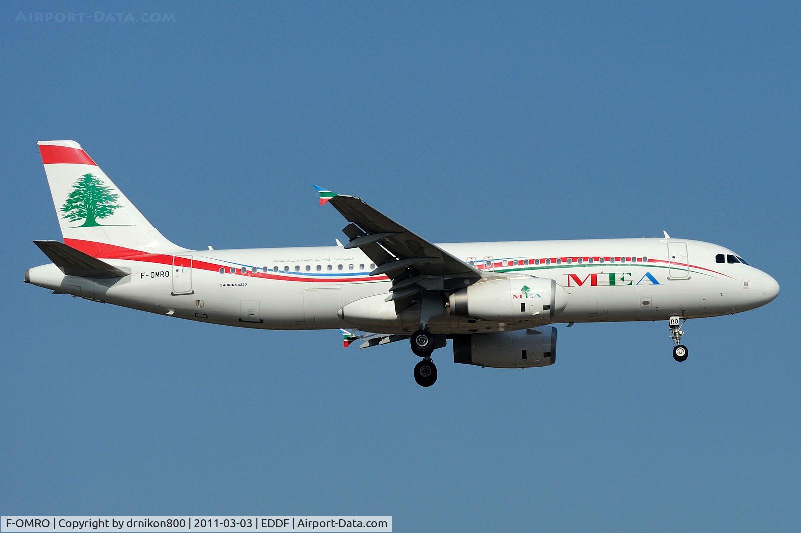 F-OMRO, 2010 Airbus A320-232 C/N 4296, landing