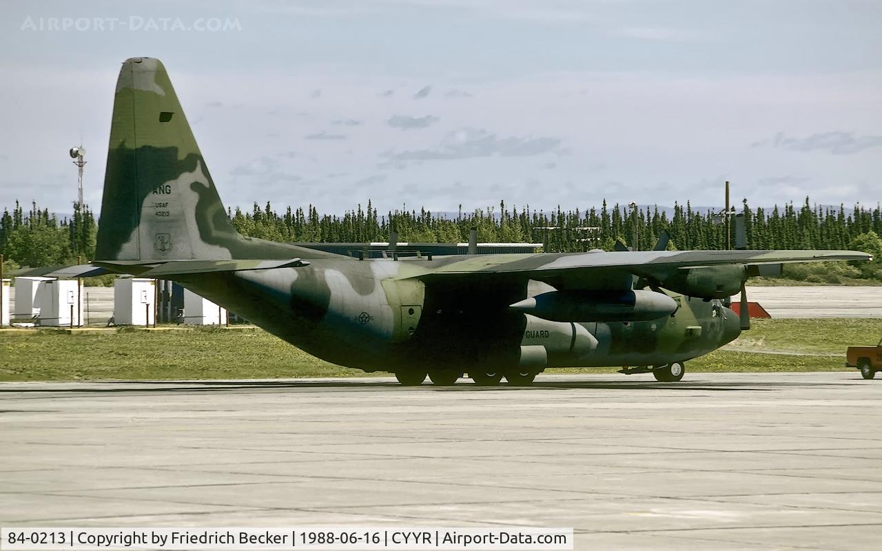 84-0213, 1984 Lockheed C-130H Hercules C/N 382-5052, transient at CFB Goose Bay