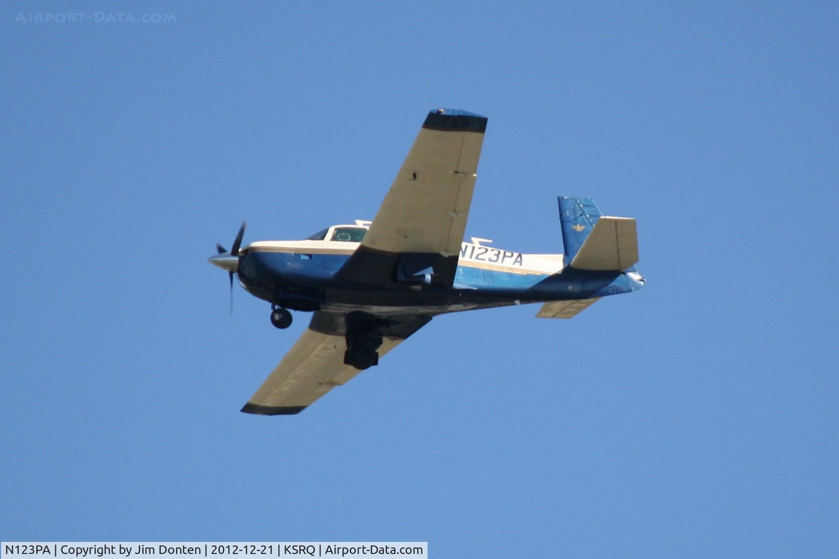 N123PA, 1978 Mooney M20J 201 C/N 24-0648, Mooney M-20 (N123PA) arrives at Sarasota-Bradenton International Airport following a flight from Northwest Florida Beaches International Airport