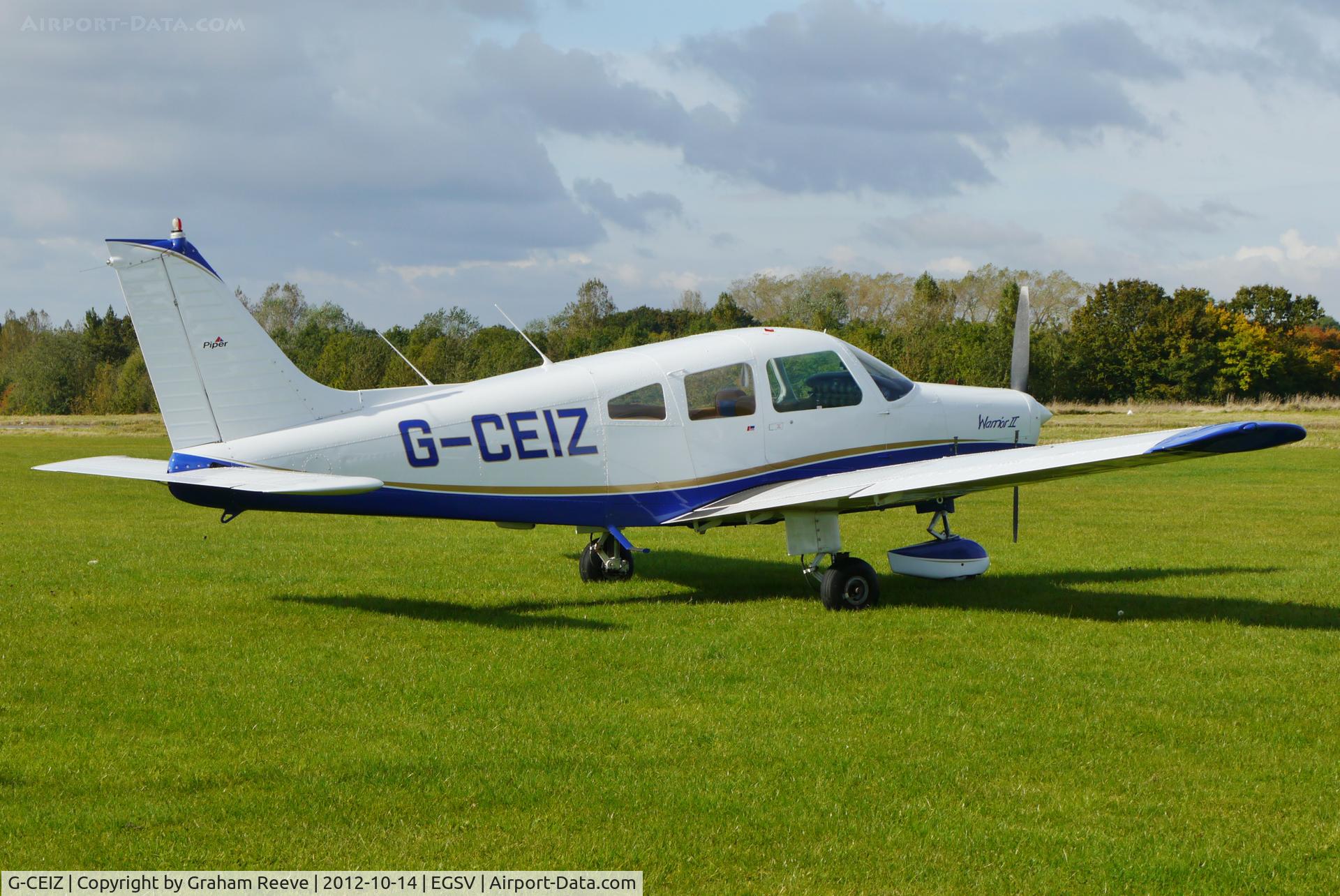 G-CEIZ, 1980 Piper PA-28-161 Cherokee Warrior II C/N 28-8116076, Parked at Old Buckemham.
