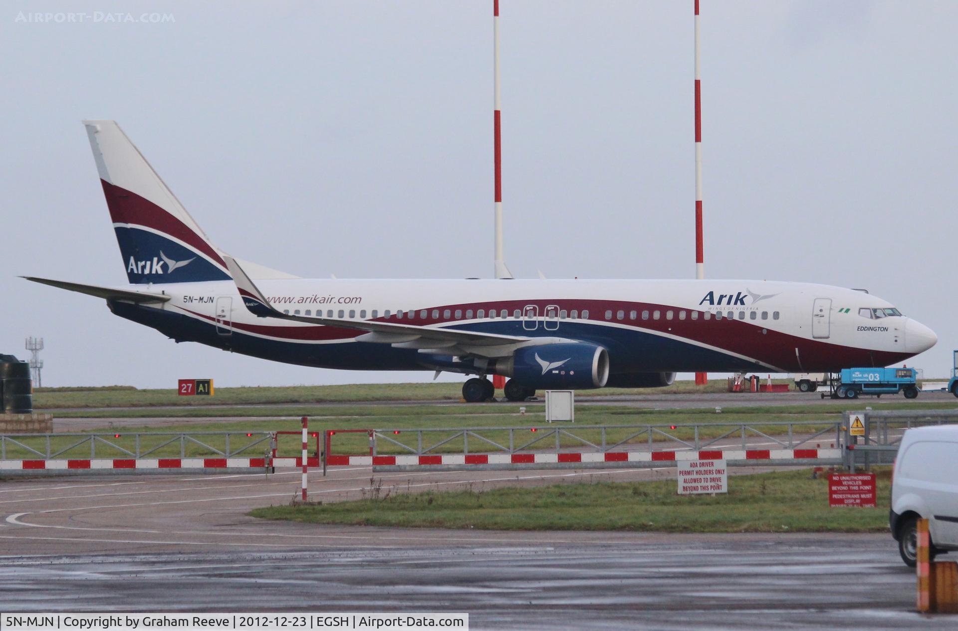 5N-MJN, 2009 Boeing 737-86N C/N 35638, Parked at Norwich.