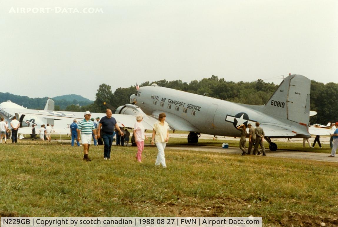N229GB, 1944 Douglas C-47B-20-DK (R4D-6Z/DC-3) C/N 26874, Douglas DC3C 1830-94, N229GB, at the 1988 Sussex New Jersey Air Show, Sussex, NJ