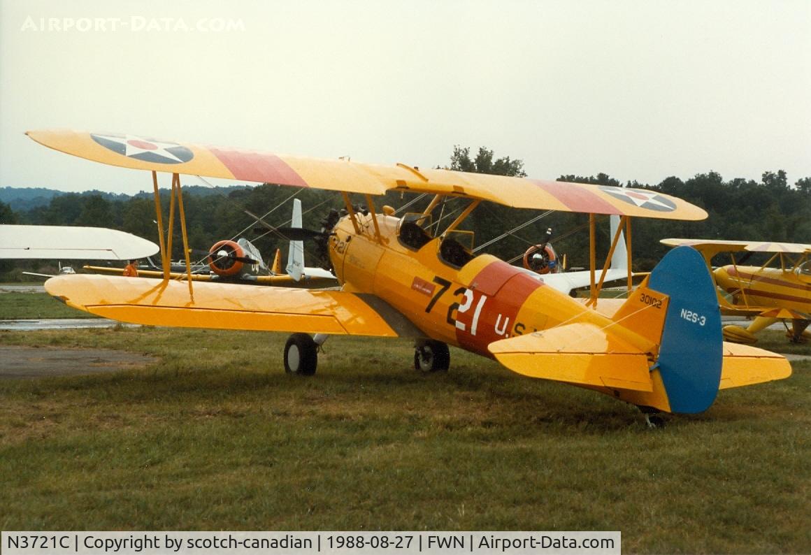 N3721C, Boeing A75N1(PT17) C/N 753541, Boeing A75N1(PT17), N3721C, at the 1988 Sussex New Jersey Air Show, Sussex, NJ