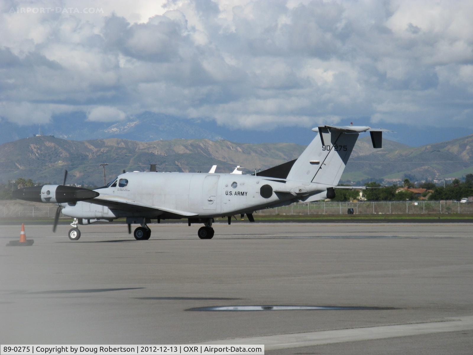 89-0275, 1990 Beech RC-12N C/N 89-0275, 1990 Beech Aircraft Corp. RC-12N GUARDRAIL of US Army, two P&W(C)PT6A-41 Turboprops, 850 shp each, engines running on visitor ramp