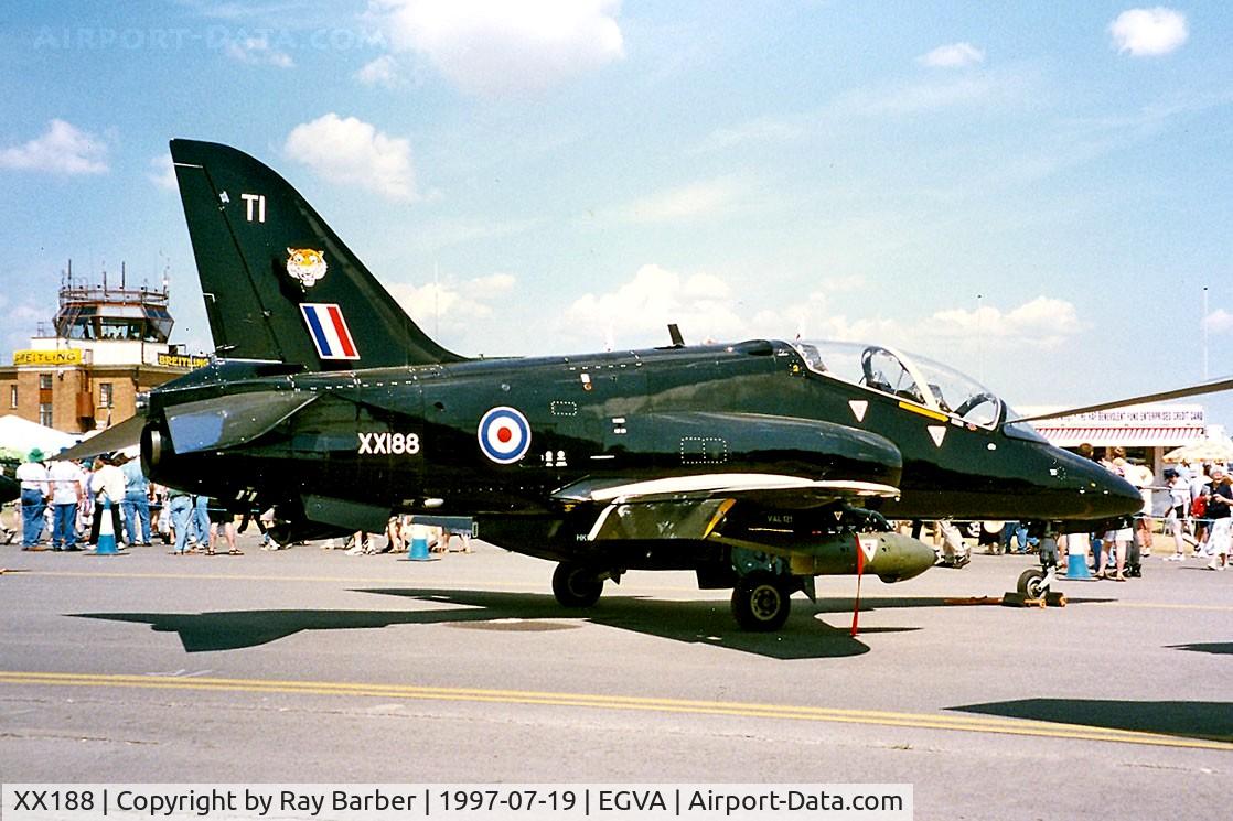 XX188, 1977 Hawker Siddeley Hawk T.1A C/N 035/312035, BAe Systems Hawk T.1A [312035] (RAF) RAF Fairford~G 19/07/1997