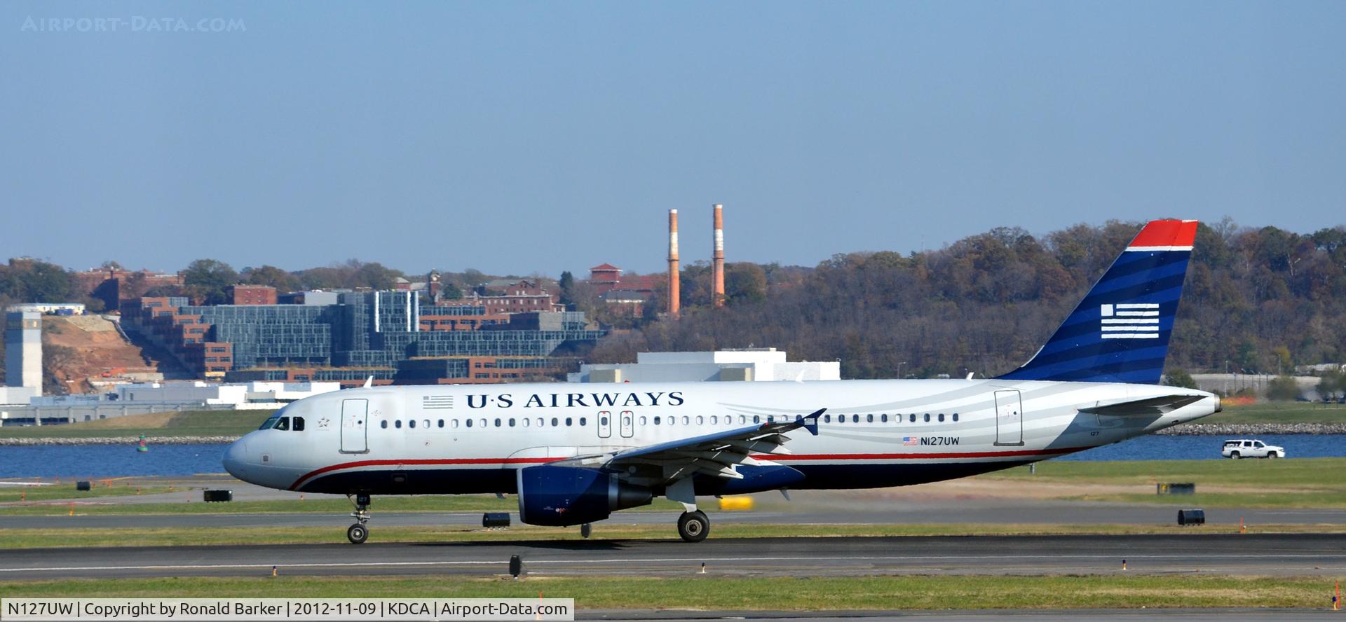N127UW, 2010 Airbus A320-214 C/N 4202, Takeoff DCA