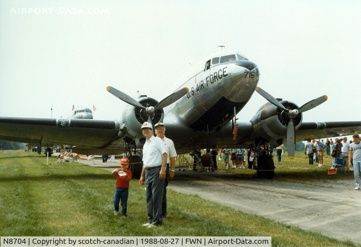 N8704, 1944 Douglas DC3C-S4C4G (TC-47B-30-DK) C/N 33048, 1944 Douglas DC3C-S4C4G, N8704, S/N 44-76716, at the 1988 Sussex New Jersey Air Show, Sussex, NJ