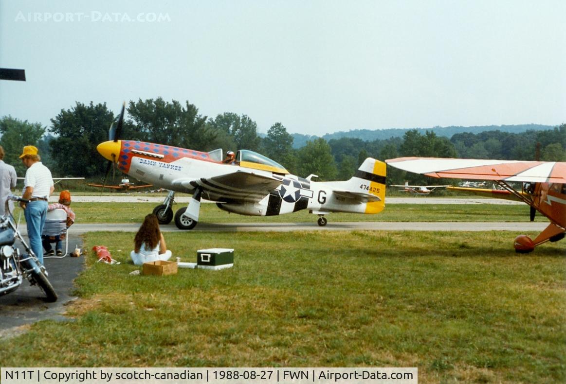 N11T, 1945 North American P-51D Mustang C/N 122-40965, 1957 North American P-51D, N11T (Damn Yankee), at the 1988 Sussex New Jersey Air Show, Sussex, NJ